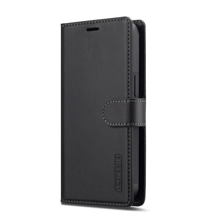 For iPhone 16e / 17e LC.IMEEKE L2 Series Detachable Magsafe PU Phone Case with Lanyard(Black)