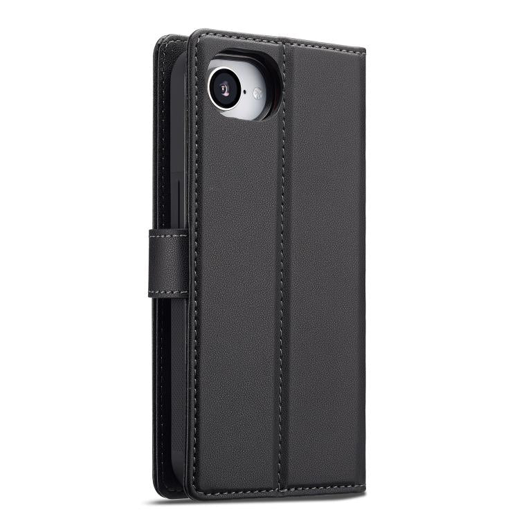 For iPhone 16e / 17e LC.IMEEKE L2 Series Detachable Magsafe PU Phone Case with Lanyard(Black)