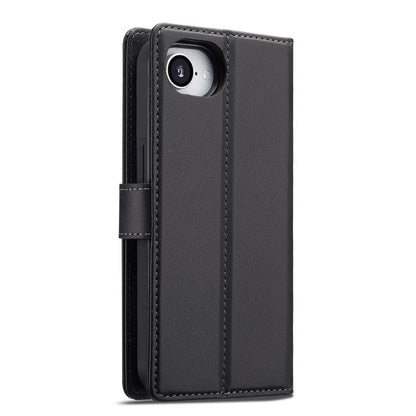 For iPhone 16e / 17e LC.IMEEKE L2 Series Detachable Magsafe PU Phone Case with Lanyard(Black)
