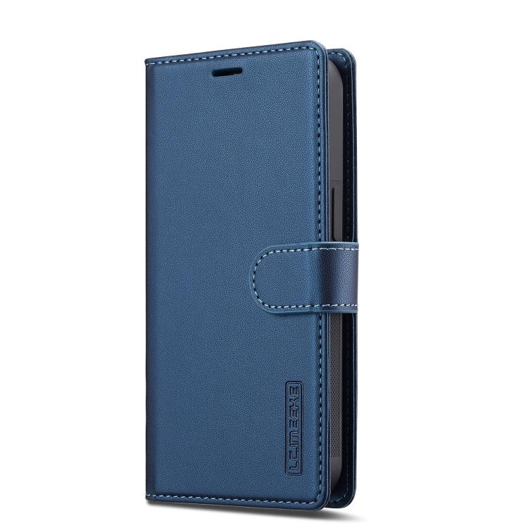 Pour iPhone 16e / 17e LC.IMEEKE Étui de téléphone en PU détachable série L2 Magsafe avec lanière (Bleu)