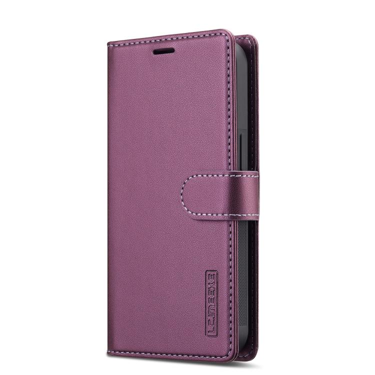For iPhone 16e / 17e LC.IMEEKE L2 Series Detachable Magsafe PU Phone Case with Lanyard(Purple)