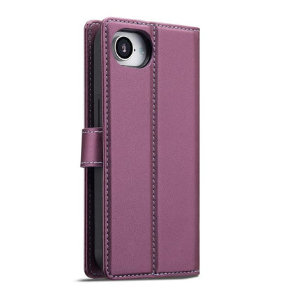 For iPhone 16e / 17e LC.IMEEKE L2 Series Detachable Magsafe PU Phone Case with Lanyard(Purple)