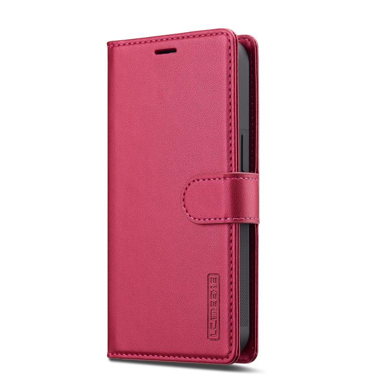 For iPhone 16e / 17e LC.IMEEKE L2 Series Detachable Magsafe PU Phone Case with Lanyard(Red)