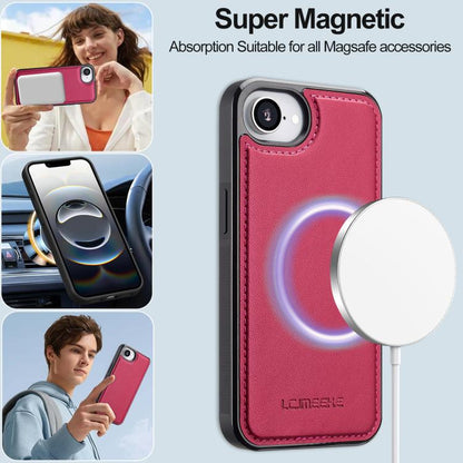 For iPhone 16e / 17e LC.IMEEKE L2 Series Detachable Magsafe PU Phone Case with Lanyard(Red)