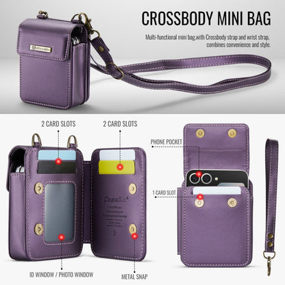 For Samsung Z Flip Series CaseMe Me50 Mini Lanyard Universal Bag(Purple)