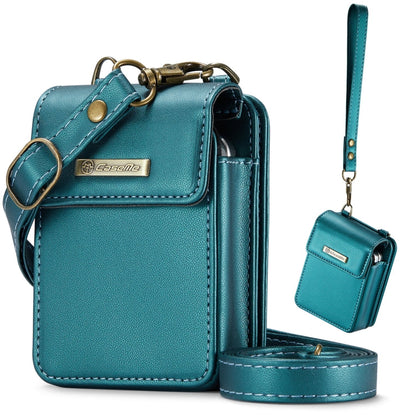For Samsung Z Flip Series CaseMe Me50 Mini Lanyard Universal Bag(Green)