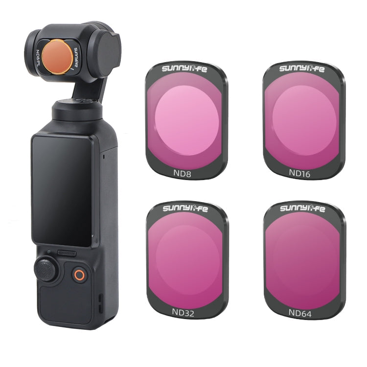 Pour filtre métallique magnétique d'objectif d'appareil photo DJI Osmo Pocket 3 Sunnylife, aucun impact sur la réinitialisation du cardan, filtre : 4 en 1 ND8-64