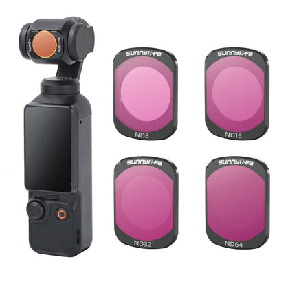 Pour filtre métallique magnétique d'objectif d'appareil photo DJI Osmo Pocket 3 Sunnylife, aucun impact sur la réinitialisation du cardan, filtre : 4 en 1 ND8-64
