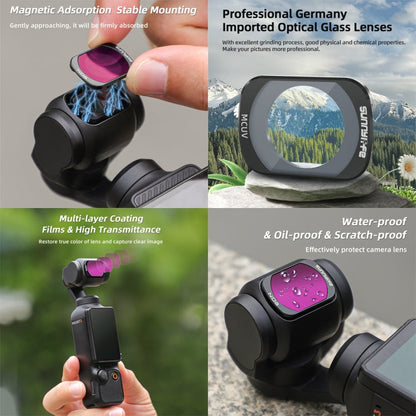 For DJI Osmo Pocket 3 Sunnylife Camera Lens Magnetic Metal Filter, No Impact On Gimbal Reset, Filter:ND64