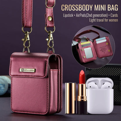 CaseMe Me50 Mini Universal Bag for Apple and Samsung Headphones + Lipstick(Wine Red)