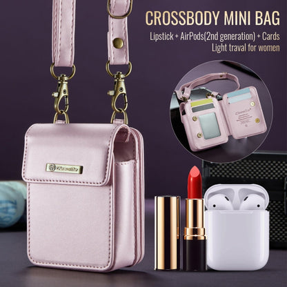 Étui universel CaseMe Me50 Mini pour écouteurs Apple et Samsung + rouge à lèvres (rose)