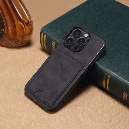 Pour iPhone 16 Denior D06 Étui de protection en cuir PU avec porte-cartes (noir)