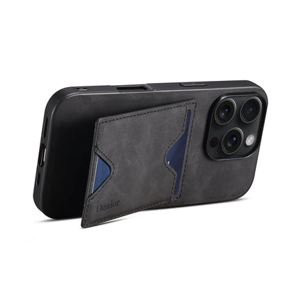 Pour iPhone 16 Denior D06 Étui de protection en cuir PU avec porte-cartes (noir)
