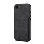 Pour iPhone 17e / 16e Denior D06 PU Coque Arrière Porte-carte Étui Téléphone (Noir)