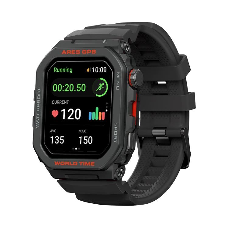 Zeblaze Ares GPS Montre Connectée Robuste GPS, Prise en Charge de la Fréquence Cardiaque / Oxymètre de Pouls Sanguin (Noir Lave)
