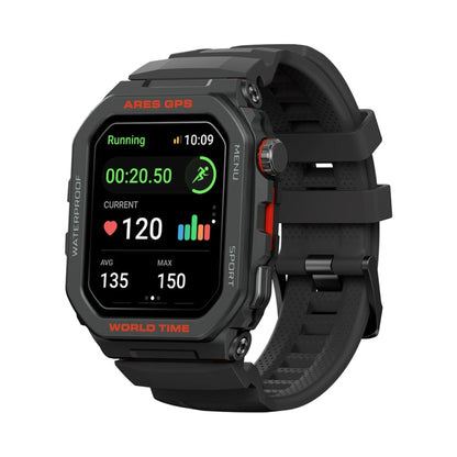 Zeblaze Ares GPS Montre Connectée Robuste GPS, Prise en Charge de la Fréquence Cardiaque / Oxymètre de Pouls Sanguin (Noir Lave)