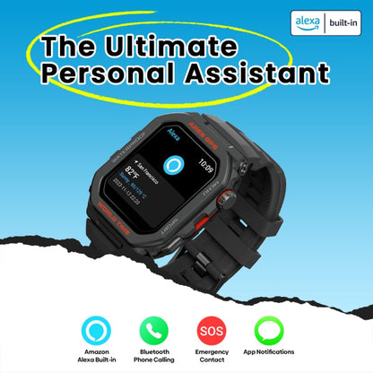 Zeblaze Ares GPS Montre Connectée Robuste GPS, Prise en Charge de la Fréquence Cardiaque / Oxymètre de Pouls Sanguin (Noir Lave)
