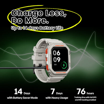Zeblaze Ares GPS Montre Connectée Robuste GPS, Prise en Charge de la Fréquence Cardiaque / Oxymètre de Pouls Sanguin (Noir Lave)