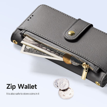 For iPhone 16 Pro Max DUX DUCIS Lawa Series 2 in 1 Wallet Zipper Detachable MagSafe Phone Case with Lanyard(Grey)