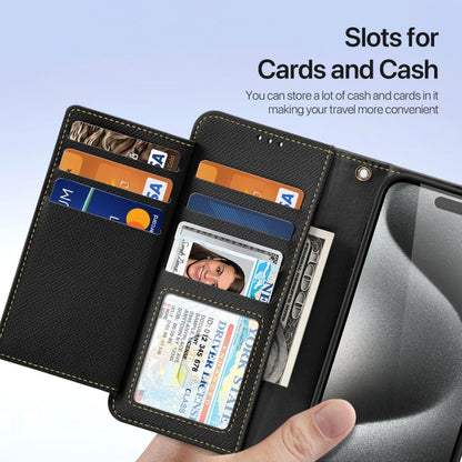 For iPhone 15 Pro Max DUX DUCIS Lawa Series 2 in 1 Wallet Zipper Detachable MagSafe Phone Case with Lanyard(Black)