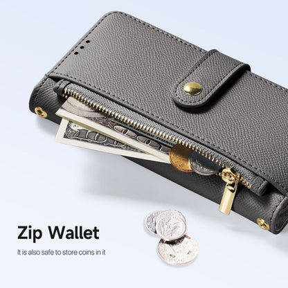 For iPhone 15 Pro DUX DUCIS Lawa Series 2 in 1 Wallet Zipper Detachable MagSafe Phone Case with Lanyard(Grey)