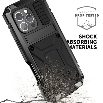 For iPhone 16 Pro Max R-JUST Life Waterproof Dustproof Shockproof Phone Case(Black)