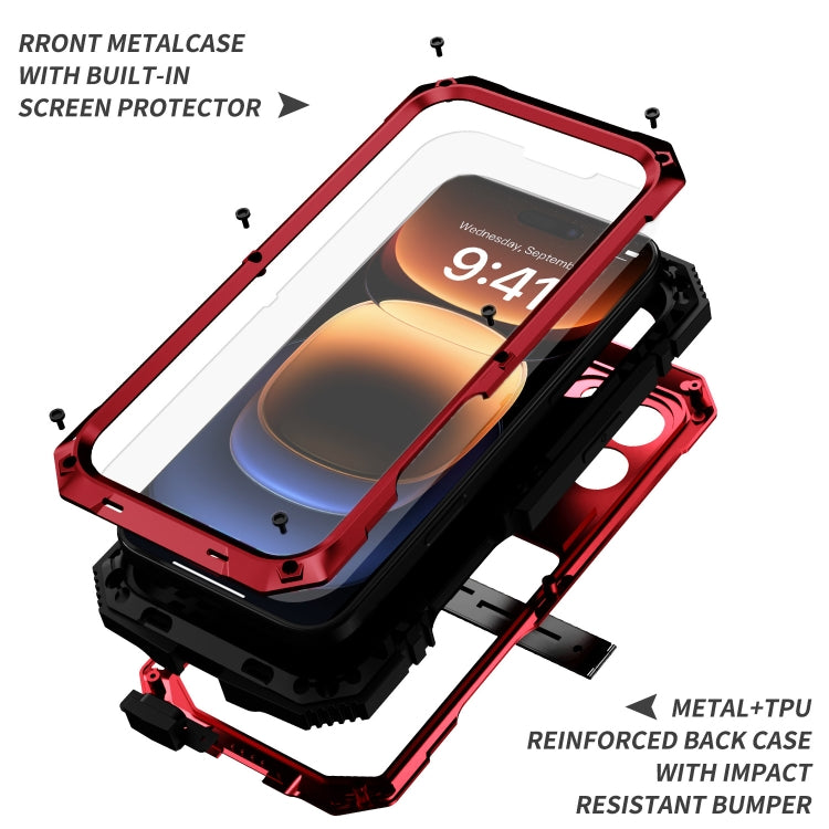 For iPhone 16 Pro Max R-JUST Life Waterproof Dustproof Shockproof Phone Case(Red)