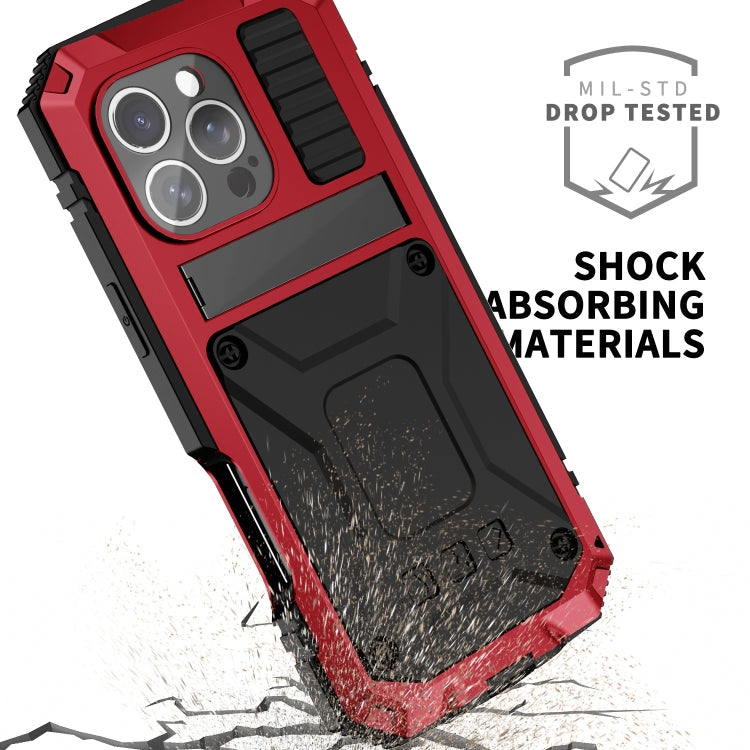 For iPhone 16 Pro Max R-JUST Life Waterproof Dustproof Shockproof Phone Case(Red)