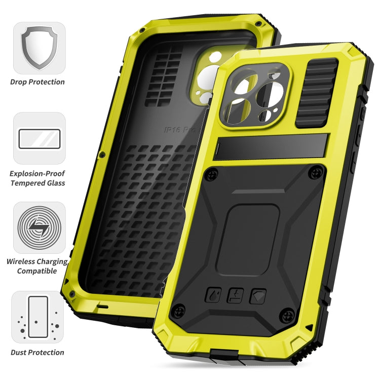 For iPhone 16 Pro Max R-JUST Life Waterproof Dustproof Shockproof Phone Case(Yellow)