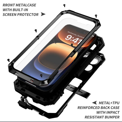 For iPhone 16 Pro R-JUST Life Waterproof Dustproof Shockproof Phone Case(Black)