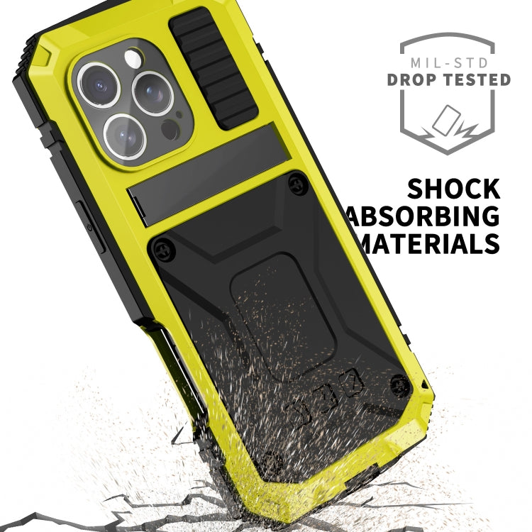 For iPhone 16 Pro R-JUST Life Waterproof Dustproof Shockproof Phone Case(Yellow)