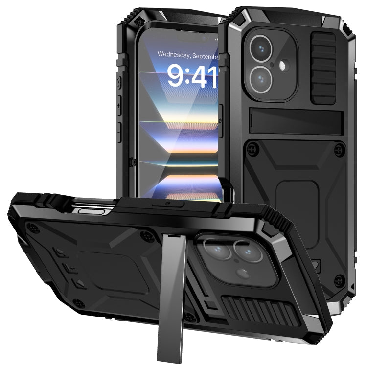 Pour iPhone 16 Plus Coque de Téléphone R-JUST Étanche à la Poussière et aux Chocs (Noir)