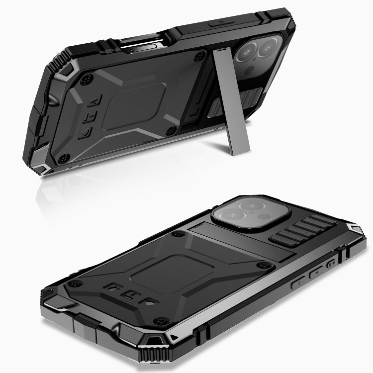 Pour iPhone 16 Plus Coque de Téléphone R-JUST Étanche à la Poussière et aux Chocs (Noir)