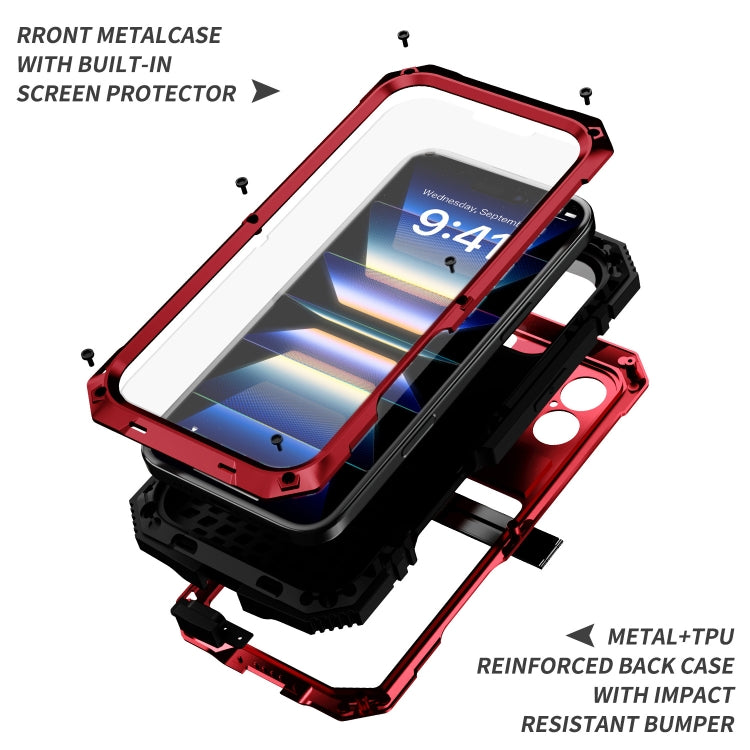 For iPhone 16 Plus R-JUST Life Waterproof Dustproof Shockproof Phone Case(Red)