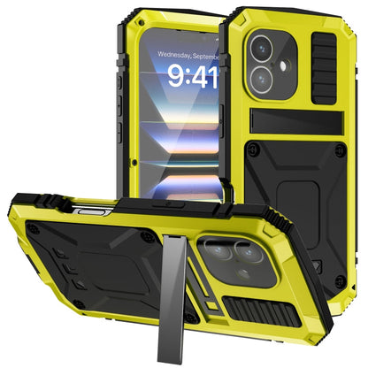 For iPhone 16 Plus R-JUST Life Waterproof Dustproof Shockproof Phone Case(Yellow)