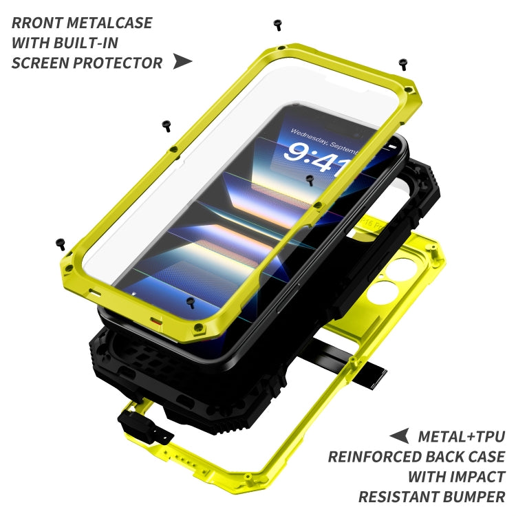 For iPhone 16 Plus R-JUST Life Waterproof Dustproof Shockproof Phone Case(Yellow)