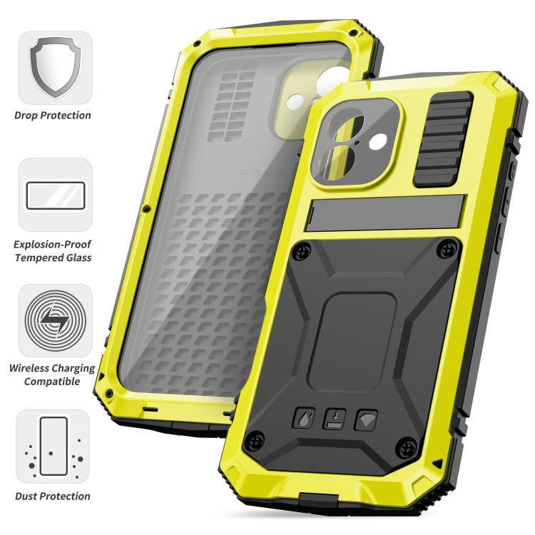 For iPhone 16 Plus R-JUST Life Waterproof Dustproof Shockproof Phone Case(Yellow)