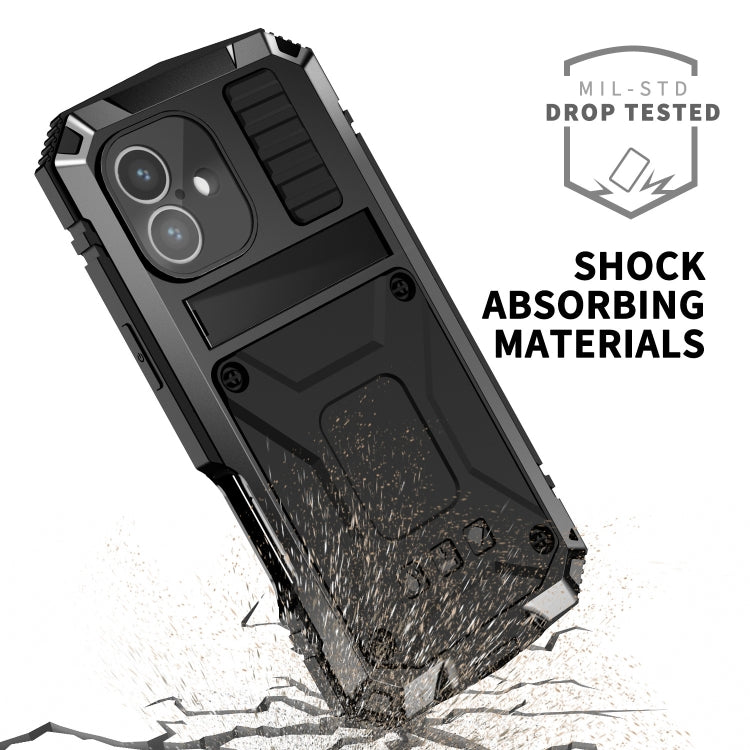 For iPhone 16 R-JUST Life Waterproof Dustproof Shockproof Phone Case(Black)
