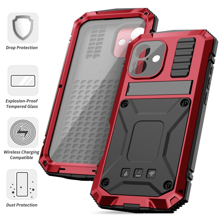 For iPhone 16 R-JUST Life Waterproof Dustproof Shockproof Phone Case(Red)