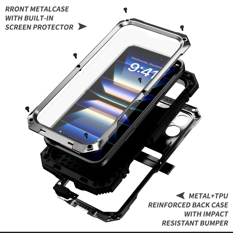 For iPhone 16 R-JUST Life Waterproof Dustproof Shockproof Phone Case(Silver)
