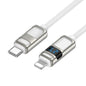 hoco U137 USB-C / Type-C to 8 Pin Line PD Charging Data Cable with Display, Length:1.2m(White)