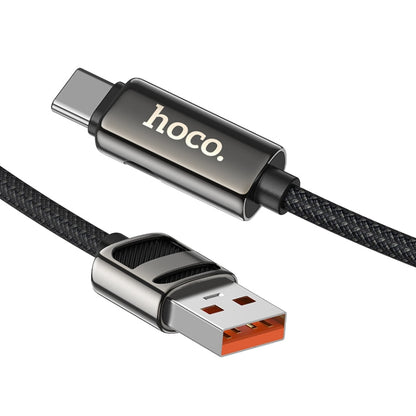 hoco U137 USB to USB-C / Type-C 5A Line Charging Data Cable with Display, Length:1.2m(White)