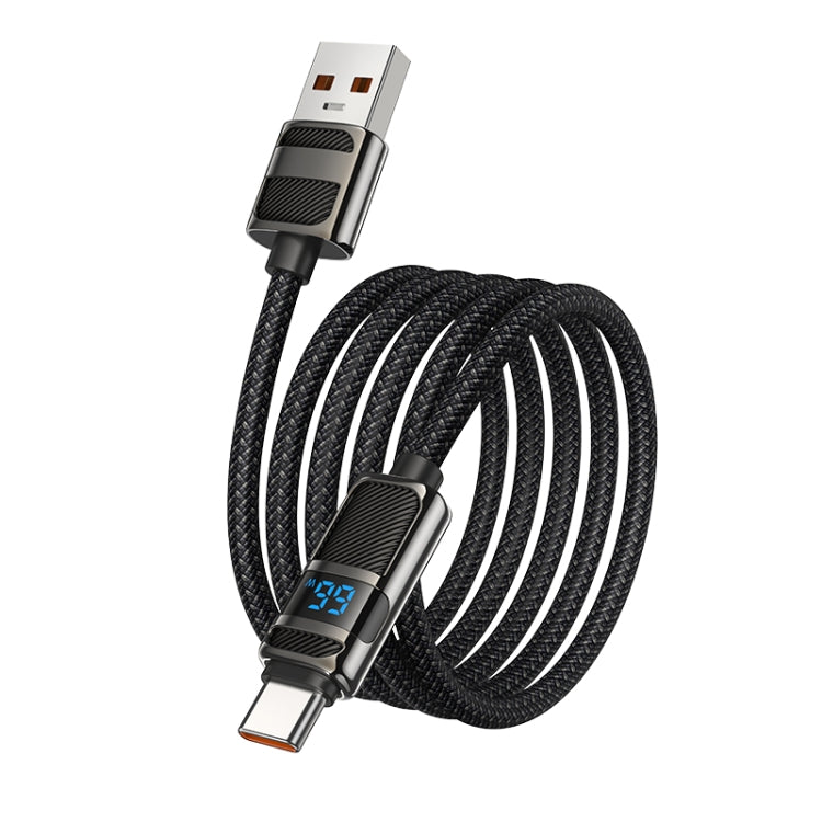 hoco U137 USB to USB-C / Type-C 5A Line Charging Data Cable with Display, Length:1.2m(White)