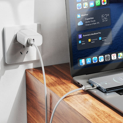 hoco U137 USB to USB-C / Type-C 5A Line Charging Data Cable with Display, Length:1.2m(White)