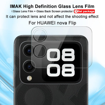 Pour Huawei nova Flip 1 ensemble de films pour objectif imak + autocollant pour écran arrière en verre