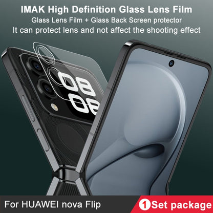 Pour Huawei nova Flip 1 ensemble de films pour objectif imak + autocollant pour écran arrière en verre