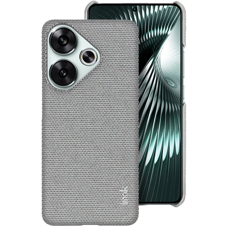 Pour Xiaomi Poco F6 5G Étui de téléphone imak Ruiyi Series en tissu texturé PU + PC (Gris clair)