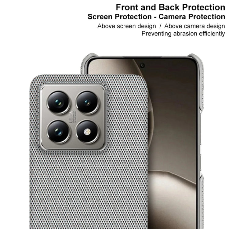 Pour Xiaomi 14T Coque de téléphone en tissu texturé PU + PC de la série imak Ruiyi (Gris foncé)