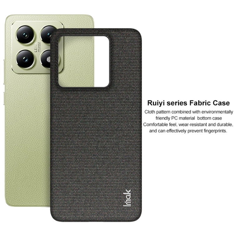 Pour Xiaomi 14T Coque de téléphone en tissu texturé PU + PC de la série imak Ruiyi (Gris foncé)