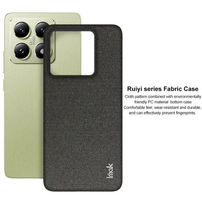 Pour Xiaomi 14T Coque de téléphone en tissu texturé PU + PC de la série imak Ruiyi (Gris foncé)